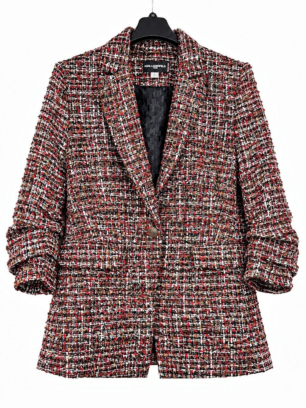 Karl Lagerfeld Paris Metallic Tweed Blazer Women’s Size 10 Multicolor NWT $199